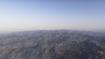 landscape on planet Mars, scenic desert scene on the red planet
