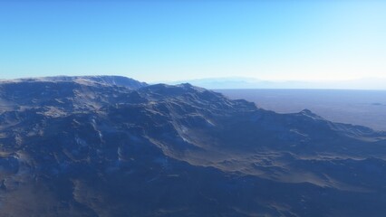 landscape on planet Mars, scenic desert scene on the red planet
