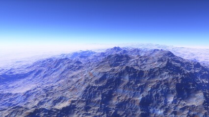 landscape on planet Mars, scenic desert scene on the red planet
