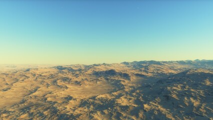 landscape on planet Mars, scenic desert scene on the red planet
