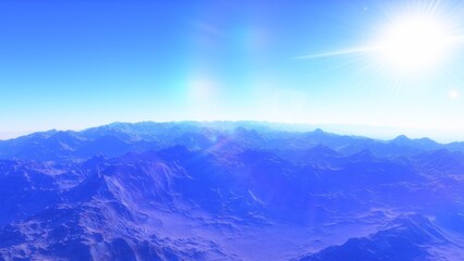 landscape on planet Mars, scenic desert scene on the red planet
