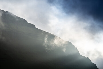 Foggy mountains in Iceland - HDR photograph