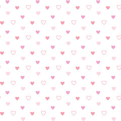 Seamless Pattern with Heart Design on White Background