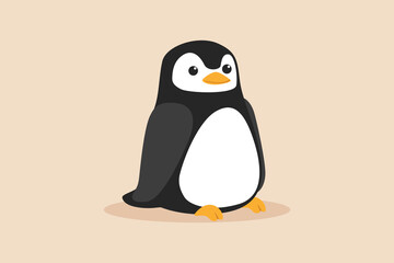 Cute penguin animal. Color animal concept. Flat vector illustrations isolated.