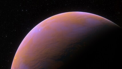Naklejka premium super-earth planet, realistic exoplanet, planet suitable for colonization, earth-like planet in far space, planets background 3d render 
