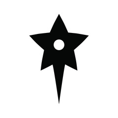 Pinpoint silhouette icon, point on the map, flat vector illustration for graphic design.