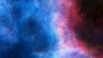 Deep space nebula with stars. Bright and vibrant Multicolor Starfield Infinite space outer space background with nebulas and stars. Star clusters, nebula outer space background 3d render
