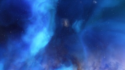 Deep space nebula with stars. Bright and vibrant Multicolor Starfield Infinite space outer space background with nebulas and stars. Star clusters, nebula outer space background 3d render
