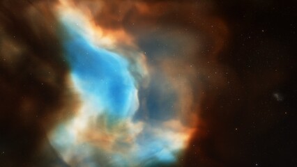 Fototapeta premium Space nebula, for use with projects on science, research, and education. Illustration 