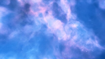 Cosmic background with a blue purple nebula and stars
