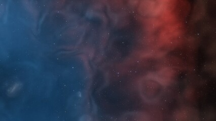 Cosmic background with a blue purple nebula and stars
