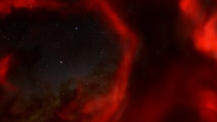 Cosmic background with a blue purple nebula and stars
