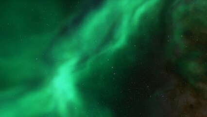Cosmic background with a blue purple nebula and stars
