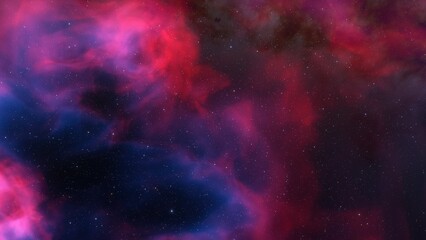 Cosmic background with a blue purple nebula and stars
