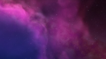 Cosmic background with a blue purple nebula and stars
