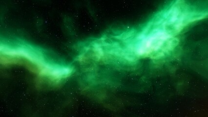 Cosmic background with a blue purple nebula and stars
