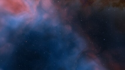 Cosmic background with a blue purple nebula and stars
