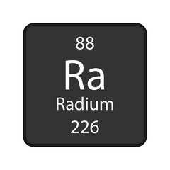 Radium symbol. Chemical element of the periodic table. Vector illustration.