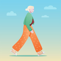 Walking Girl Illustration 
