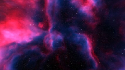 bright nebula, nebula in space, majestic red-purple nebula, beautiful space background 3D render
