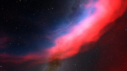 bright nebula, nebula in space, majestic red-purple nebula, beautiful space background 3D render

