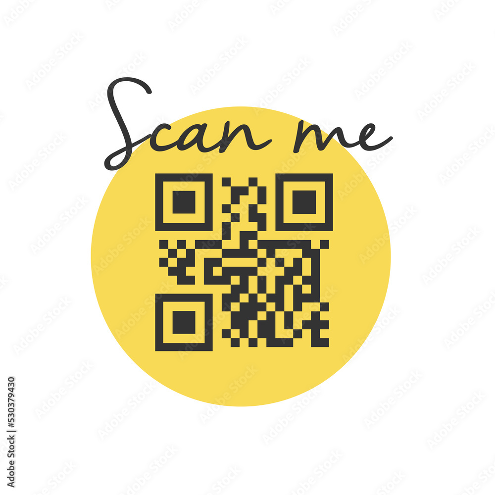 Poster qr code for smartphone. inscription scan me with smartphone icon. qr code for payment.