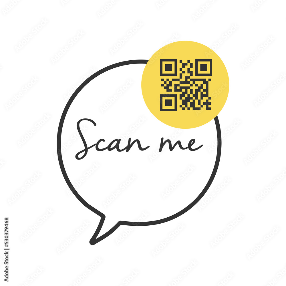 Poster qr code for smartphone. inscription scan me with smartphone icon. qr code for payment.