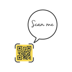 QR code for smartphone. Inscription scan me with smartphone icon. Qr code for payment.