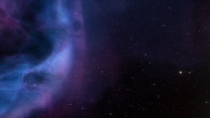 Naklejka na ściany i meble Deep space nebula with stars. Bright and vibrant Multicolor Starfield Infinite space outer space background with nebulas and stars. Star clusters, nebula outer space background 3d render 