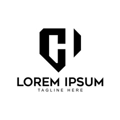 Creative GH monogram logo design initial letter GH with Hexagon Shape 