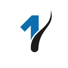 Letter 1 Hair Treatment Logo, Hair Transplantation Logo Design Vector Template