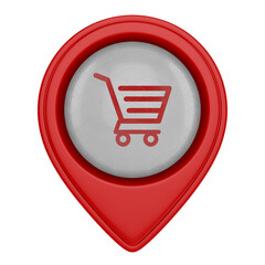 PIN SUPERMARKET 3D RENDER ISOLATED FOR COMPOSITION