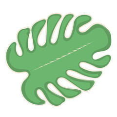 Isolated cute sticker of a leaf Vector
