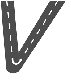 Fototapeta premium Letter V, Road & Street Alphabet letter. travel concept, png.