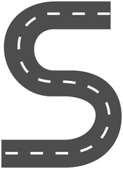 Letter S, Road & Street Alphabet letter. travel concept, png.