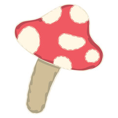 Isolated cute sticker of a mushroom icon Vector