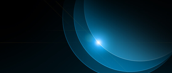 Abstract glow blue curve on dark blue background