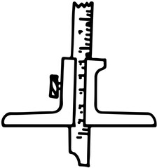 measuring and testing instruments, locksmith's anf fitter's tools depth gauge in vectors