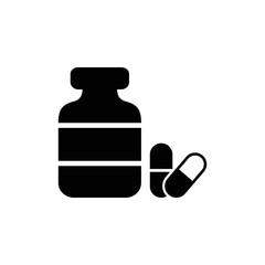 Medicine pill bottle icon vector