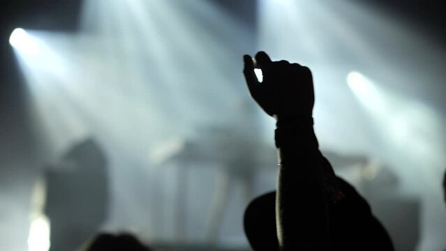 Hand up at summer festival/concert