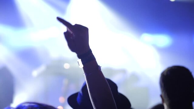 Hand up at summer festival/concert