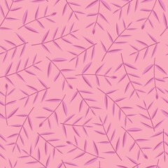 Elegant fashionable seamless vector floral ditsy pattern design of exotic branches of leaves. Trendy foliage repeating texture background for printing