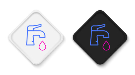 Line Water tap icon isolated on white background. Colorful outline concept. Vector