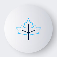 Line Canadian maple leaf icon isolated on white background. Canada symbol maple leaf. Colorful outline concept. Vector