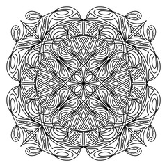 Mandala like flower or star, basic and simple mandalas Coloring Book for adults, seniors, and beginner. Digital drawing. Floral. Flower. Oriental. Book Page. Vector.