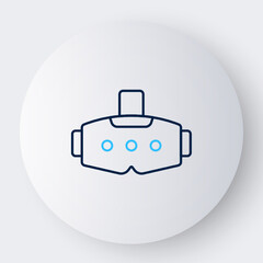 Fototapeta premium Line Virtual reality glasses icon isolated on white background. Stereoscopic 3d vr mask. Optical head mounted display. Colorful outline concept. Vector