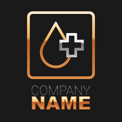 Line Blood test and virus molecule coronavirus icon isolated on black background. Coronavirus, COVID-19. 2019-nCoV. Colorful outline concept. Vector