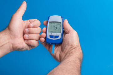 checking blood sugar levels , glucose is normal - obrazy, fototapety, plakaty