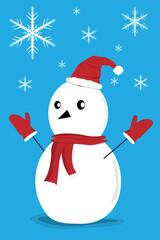 Snowman and snowflake