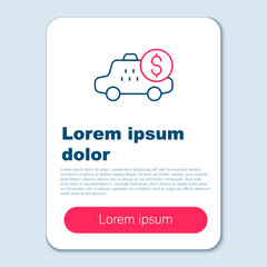 Line Taximeter device icon isolated on grey background. Measurement appliance for passenger fare in taxi car. Colorful outline concept. Vector